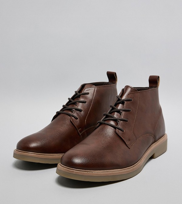 R&B  Boots - Brown Lace up Boots