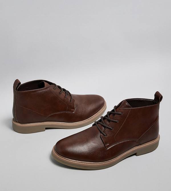 R&B  Boots - Brown Lace up Boots