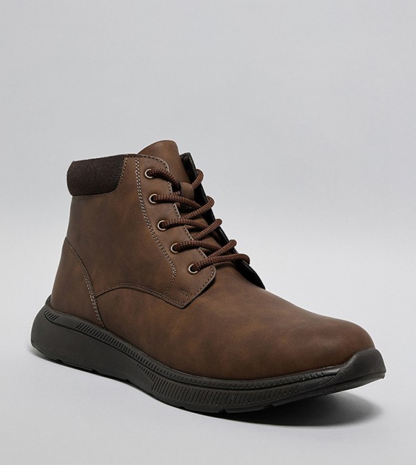 R&B  Boots - Brown Lace up Boots