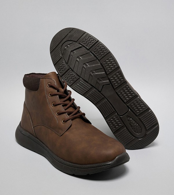 R&B  Boots - Brown Lace up Boots