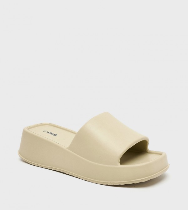 R&B  Slides - Beige Slides
