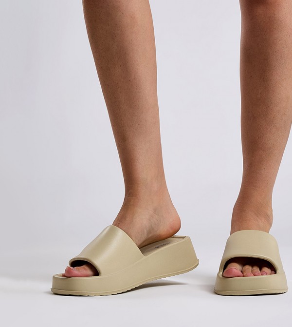 R&B  Slides - Beige Slides