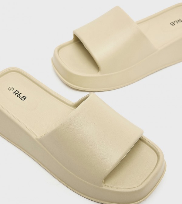 R&B  Slides - Beige Slides