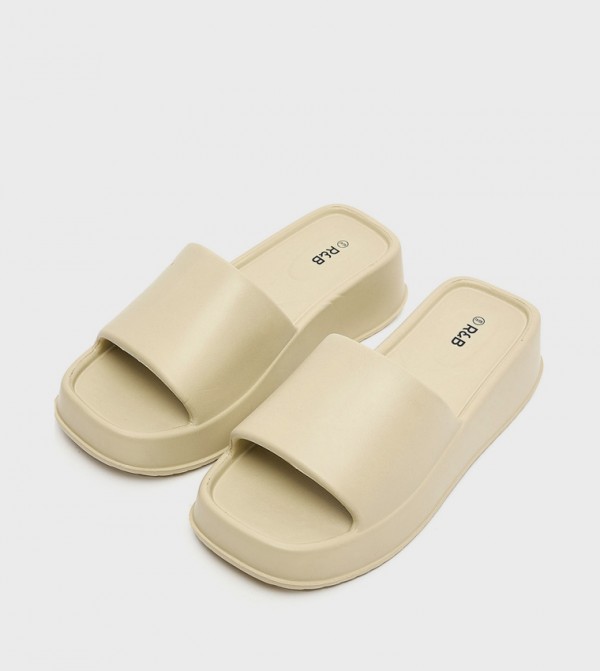 R&B  Slides - Beige Slides