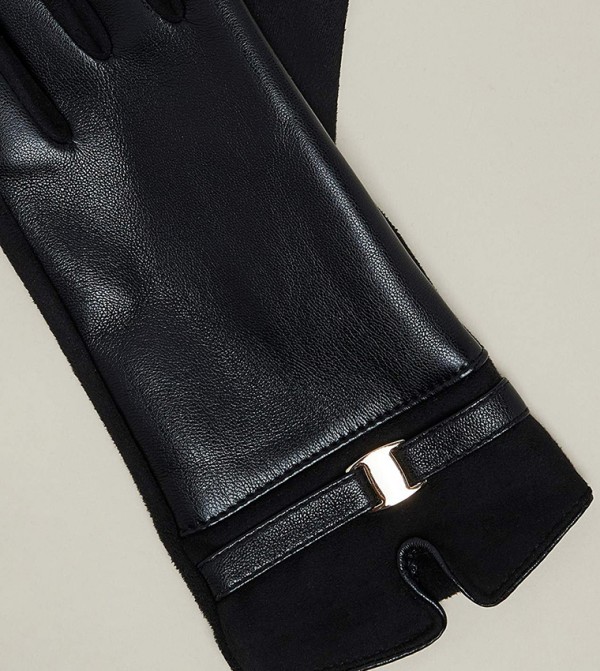 أر آند بي  قفازات - أسود Knit