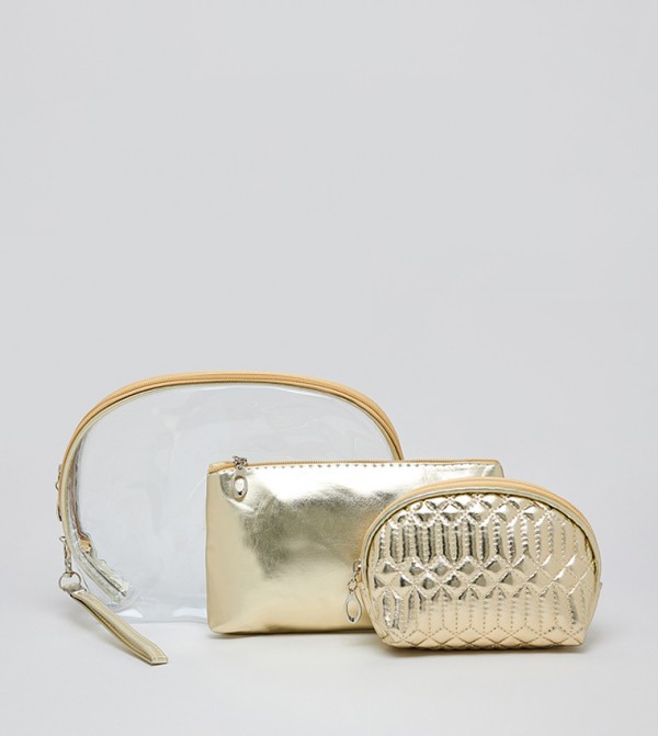 R&B  Cosmetic Bags - Gold Cosmetic Organizers