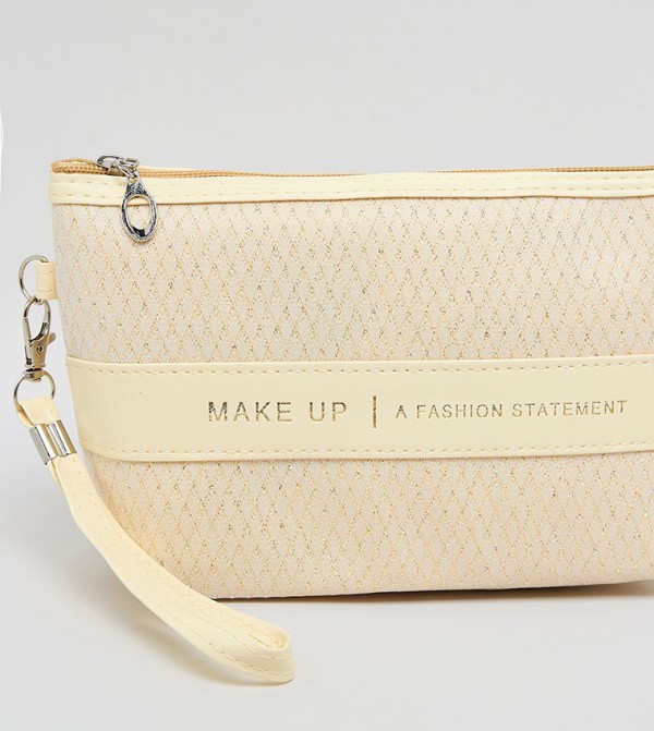 R&B  Cosmetic Bags - Beige Cosmetic Organizers