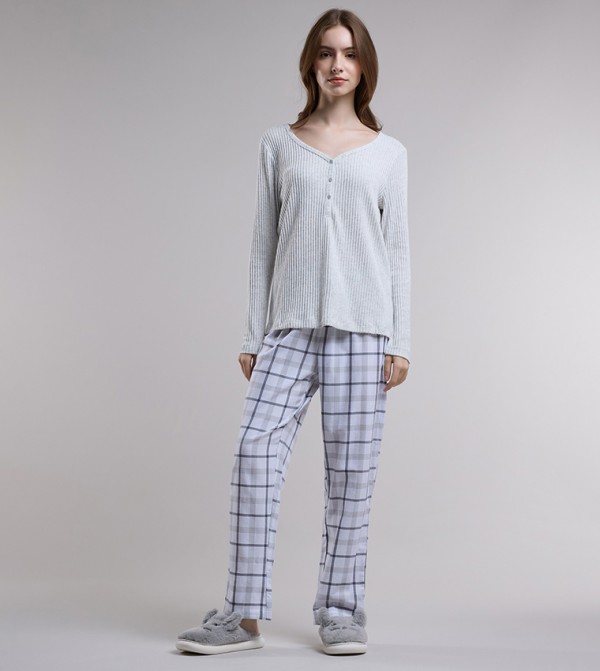 R&B  Sleepwears & Loungewears - Ecru Pyjama Set