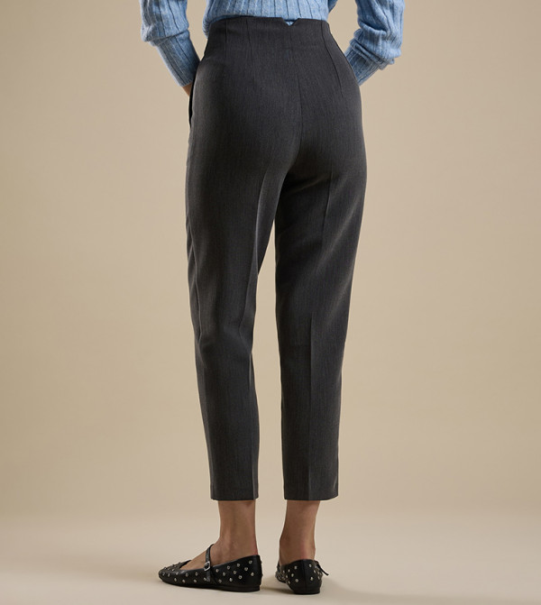 R&B  - Grey Melange Casual Pants