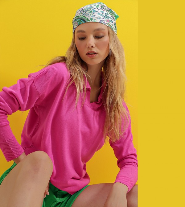 Trend Alaçatı Stili Trend Alaçatı Stili - Fuchsia Tops & Blouses