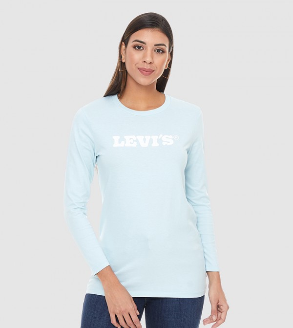 Levi's Long Sleeve T-Shirts - Blue Casual T-Shirts