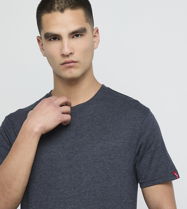 Levi's  Clothing - Grey Round Neck T-Shirts