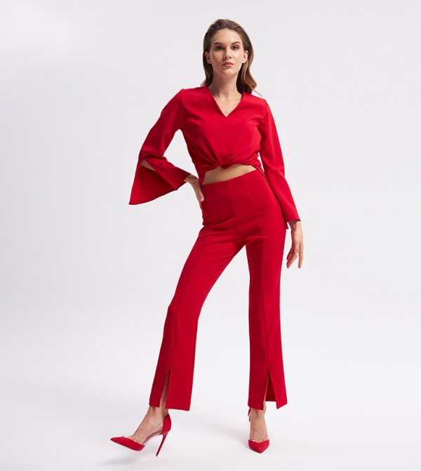 Gusto Gusto - Red Regular Pants