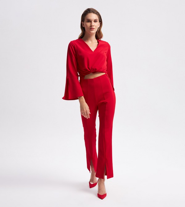Gusto Gusto - Red Regular Pants