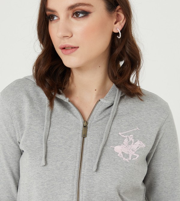 بيفرلي هيلز بولو كلوب  هودي - رمادي Fashion Hoodie