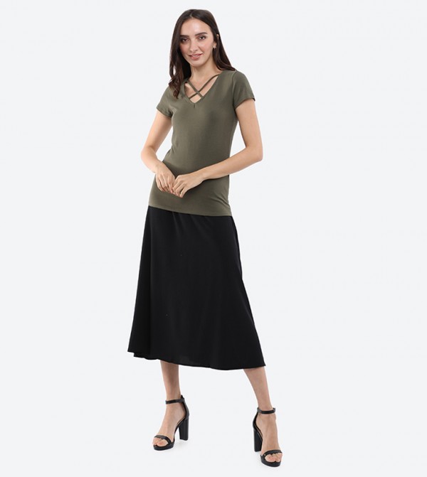 Only ONLY - Green Casual T-Shirts