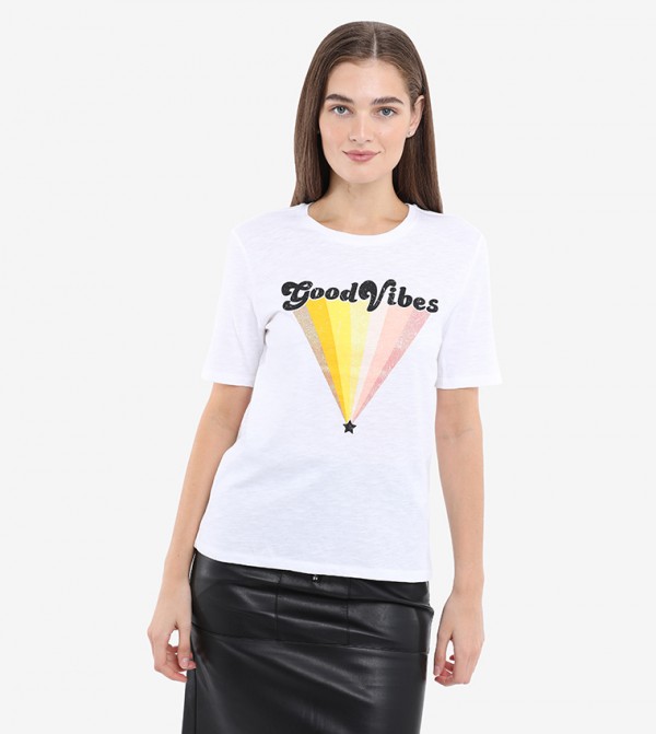 Only  - White Casual T-Shirts