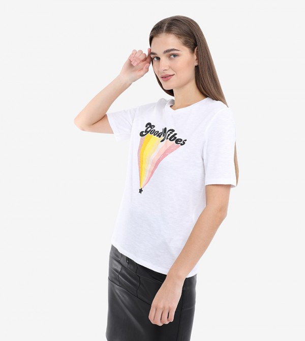 Only  - White Casual T-Shirts