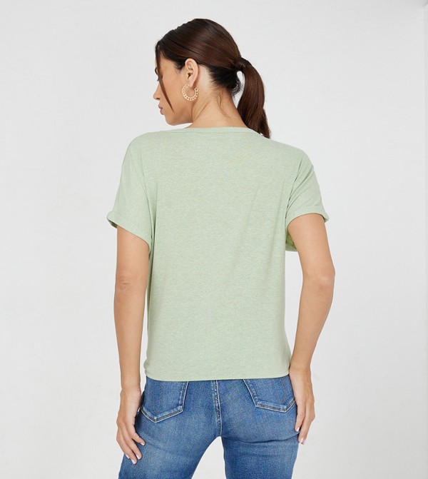 Vero Moda VERO MODA - Light Green Casual T-Shirts
