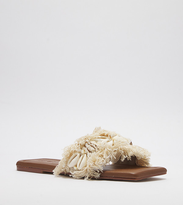 Only ONLY - Cream Flat Sandals