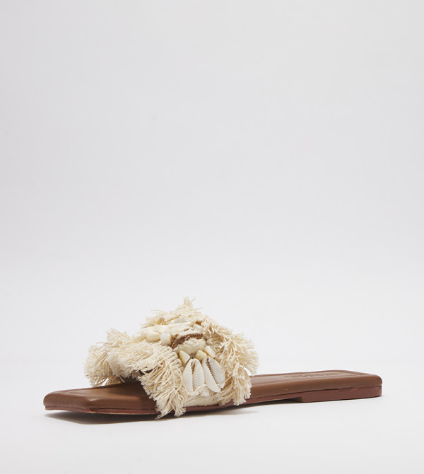 Only ONLY - Cream Flat Sandals