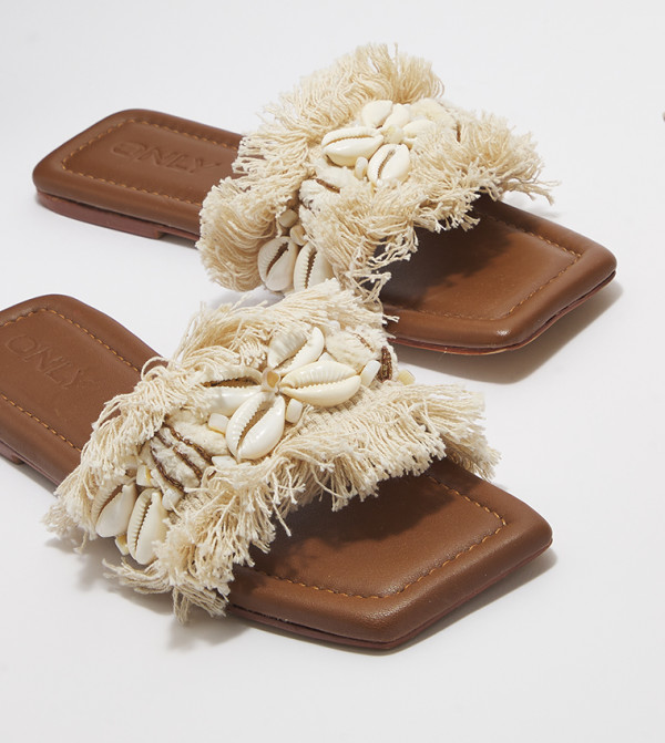 Only ONLY - Cream Flat Sandals