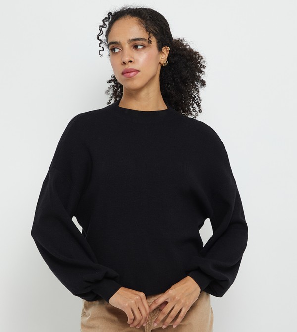 Vero Moda VERO MODA - Black Round Neck Sweaters