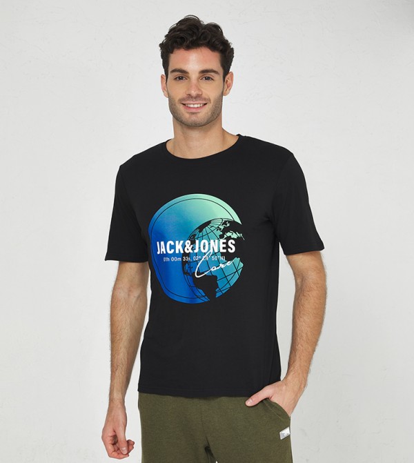 جاك آند جونز جاك آند جونز - أسود تيشيرتات كاجوال