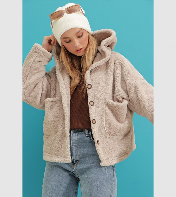 Trend Alaçatı Stili Trend Alaçatı Stili - Beige Overcoats