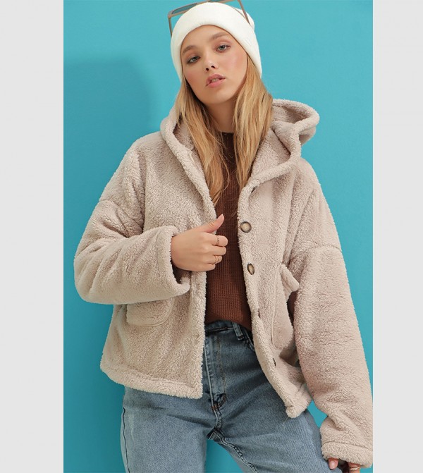 Trend Alaçatı Stili Trend Alaçatı Stili - Beige Overcoats