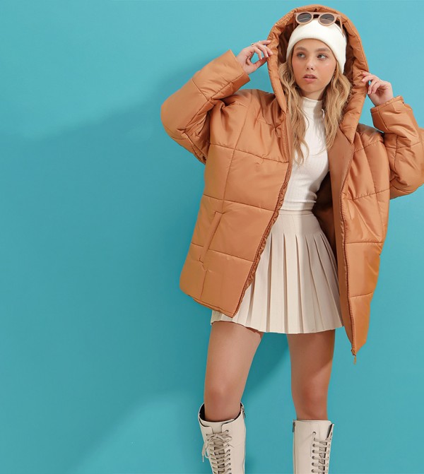 Trend Alaçatı Stili Trend Alaçatı Stili - Camel Puffer & Quilted Jackets