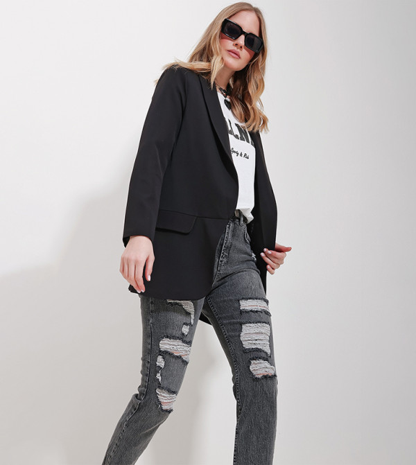 Trend Alaçatı Stili Trend Alaçatı Stili - Black Blazers