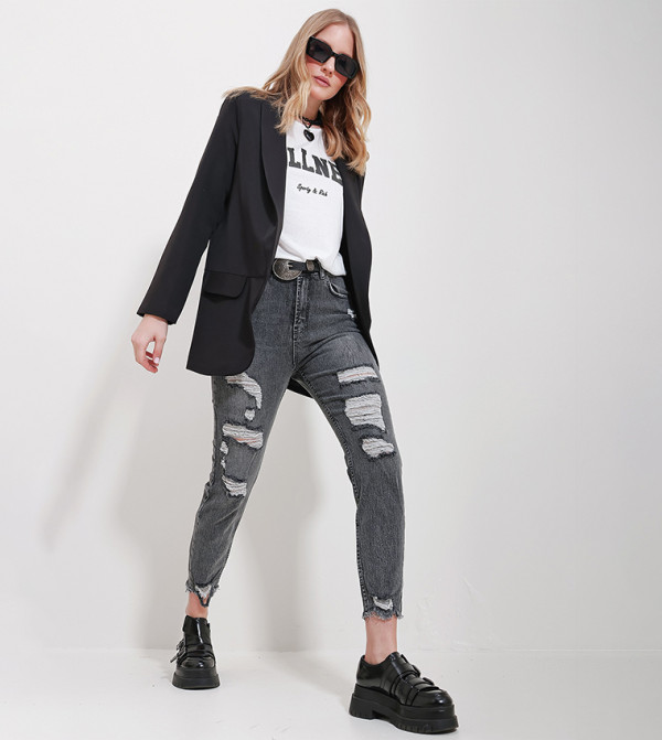 Trend Alaçatı Stili Trend Alaçatı Stili - Black Blazers