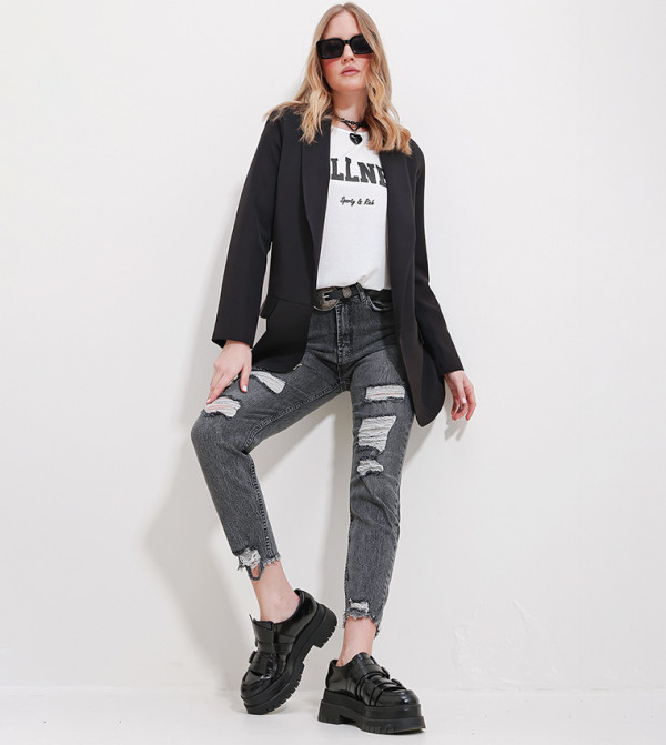 Trend Alaçatı Stili Trend Alaçatı Stili - Black Blazers
