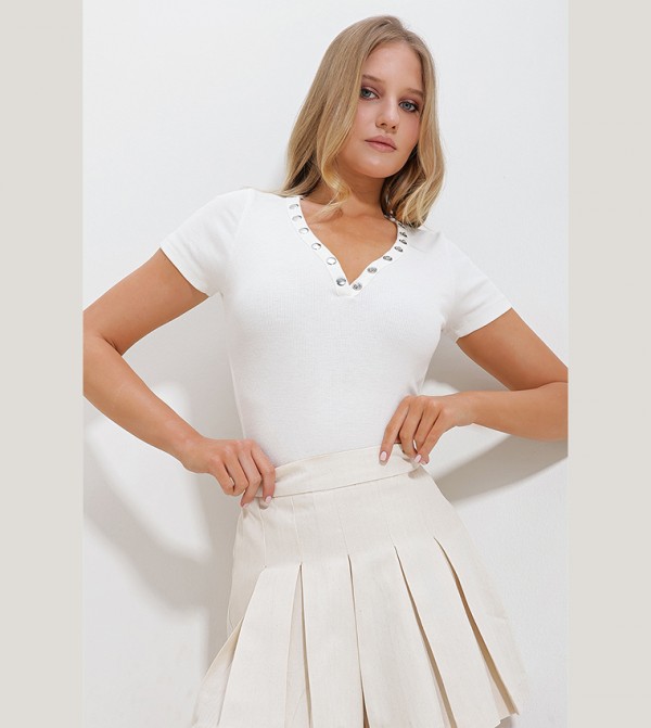 Trend Alaçatı Stili Trend Alaçatı Stili - White Tops & Blouses