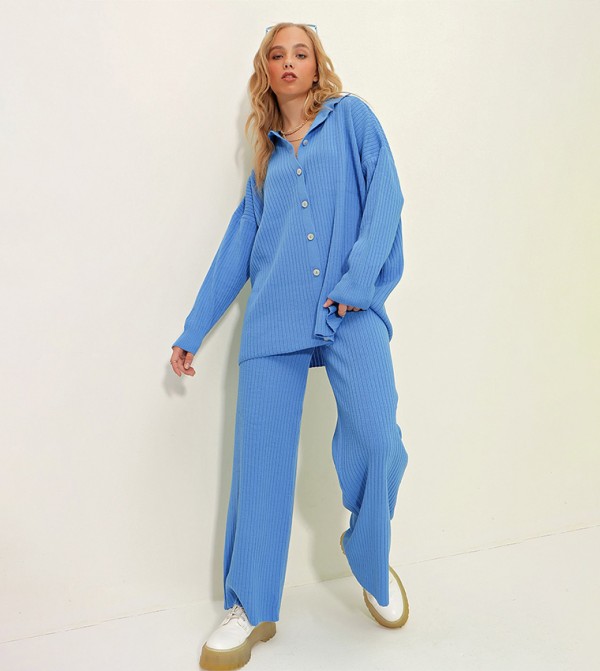 Trend Alaçatı Stili Trend Alaçatı Stili - Blue Co-Ord Sets