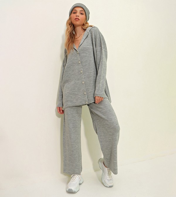 Trend Alaçatı Stili Trend Alaçatı Stili - Grey Co-Ord Sets