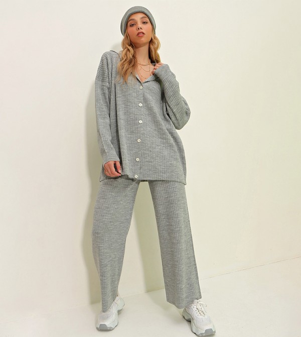 Trend Alaçatı Stili Trend Alaçatı Stili - Grey Co-Ord Sets