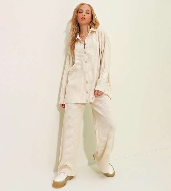 Trend Alaçatı Stili Trend Alaçatı Stili - Cream Co-Ord Sets