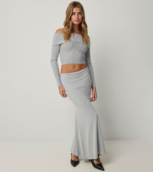 Ardene Maxi Skirts - Grey Maxi Skirts