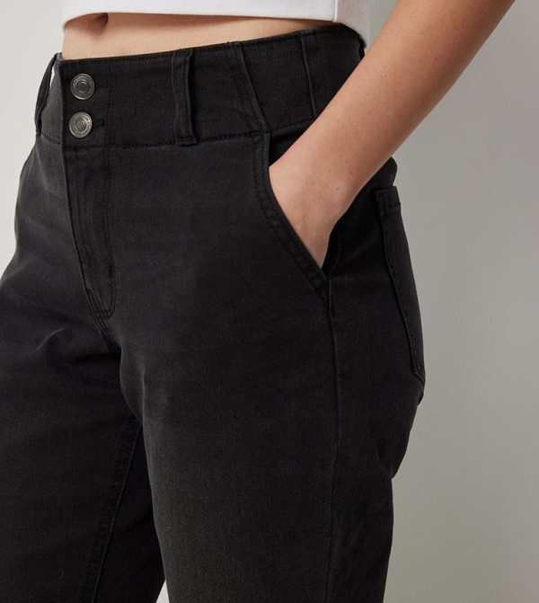 Ardene  Clothing - Black Wide Leg Jeans