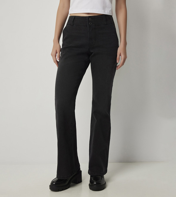 Ardene  Clothing - Black Wide Leg Jeans