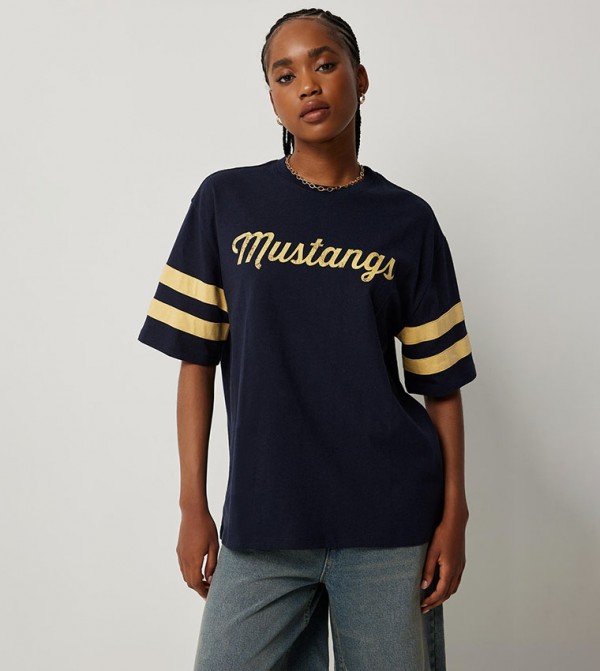 Ardene  - Navy Short Sleeve T-Shirts