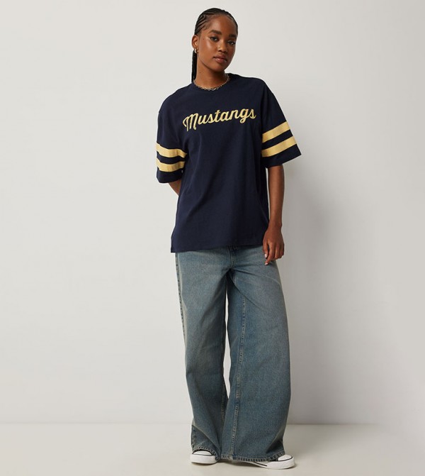 Ardene  - Navy Short Sleeve T-Shirts