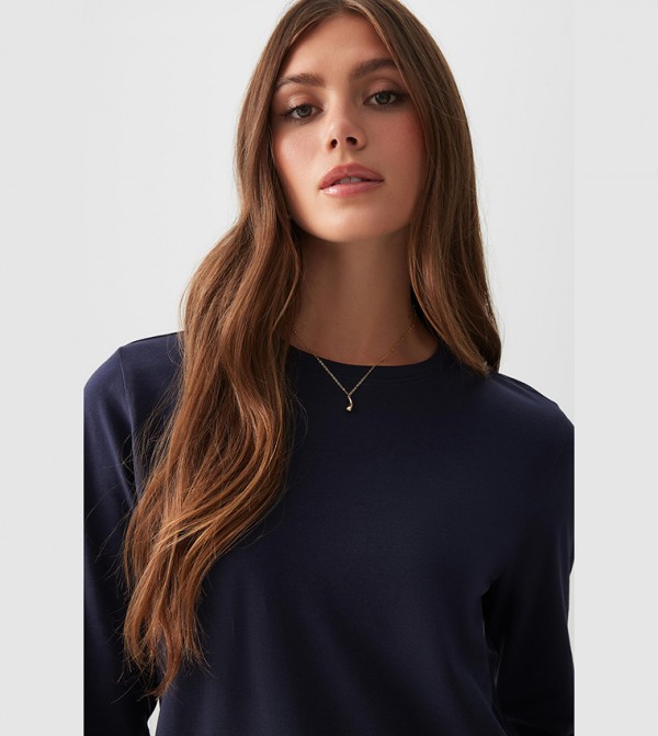 Ardene Long Sleeve T-Shirts - NAVY BLUE Long Sleeve T-Shirts
