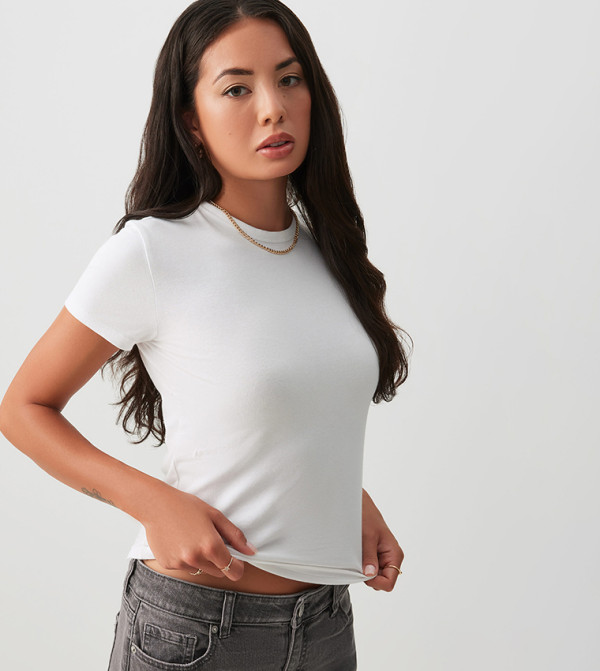 Ardene  T-Shirts - White Short Sleeve T-Shirts