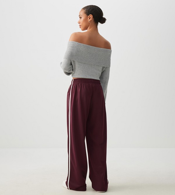 Ardene  Sportswear - Burgundy Track Pants & Joggers