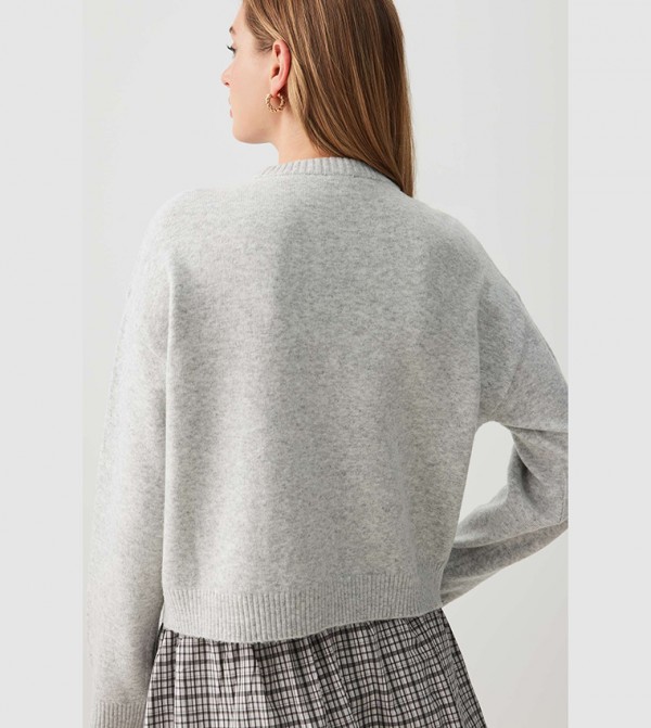 Ardene Ardene - LIGHT GREY Round Neck Sweaters