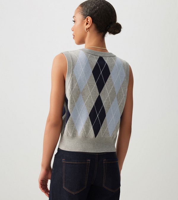 Ardene  Clothing - Grey V-neck Sweaters