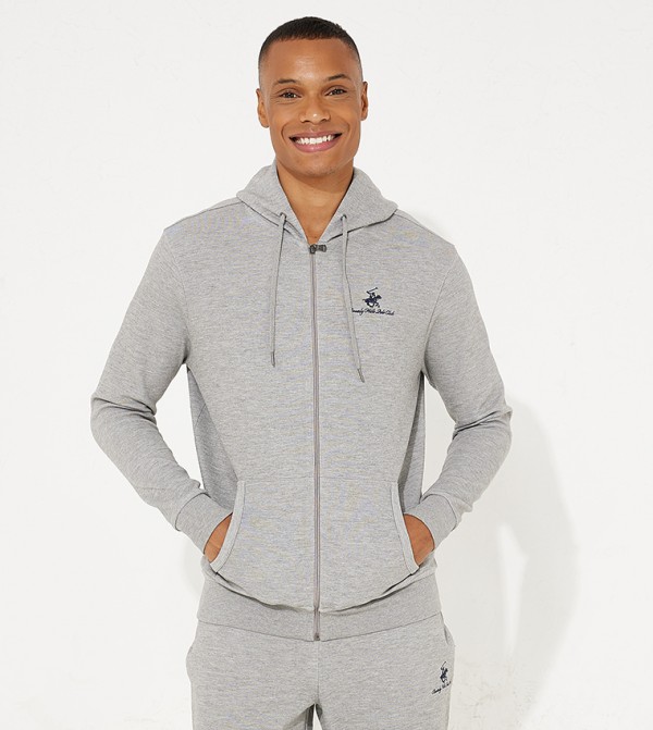 Beverly Hills Polo Club  Clothing - Grey Melange Hoodies